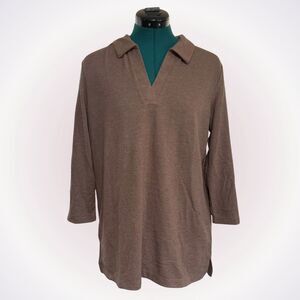 Matty M Notched Neck Tunic Top | Sz M